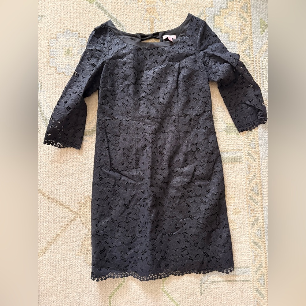 Lilly Pulitzer Elegant Claudette Black Lace Dress